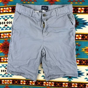 Place Boys Chino Shorts Casual Blue Flat Front Adjustable Waist Size 14 - Picture 1 of 6