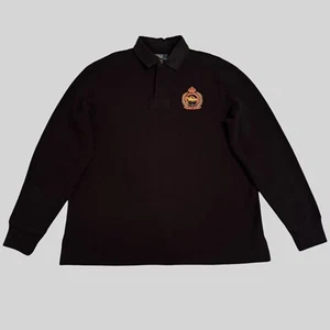 Ralph Lauren Rugby Poloshirt Herren XL schwarz gesteppt gefüttert Wappen Logo Vintage - Bild 1 von 15