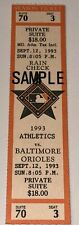 9/12/93 Orioles Athletics MLB Suite Ticket Stub Cal Ripken Jr. Career HR #297