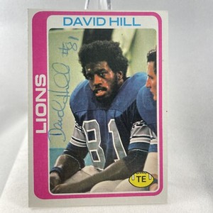 David Hill Texas A&I- Detroit Lions Autographed Rookie Card