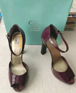 JESSICA SIMPSON Cranberry Co Sarkin Shoe SNAKESKIN PRINT Size 10 NEW OLD STOCK! - Picture 1 of 15
