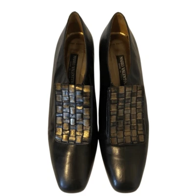 Mario Valentino Vintage Mujer’s 9.5 40 Bomba Pintada a Mano Steampunk Gótico Italia Foto 1 de 4