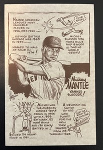 1977 bob Parker - MICKEY MANTLE - Hall Of Fame - New York YANKEES - Rare Low Pop