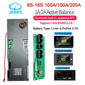JK BMS Smart Inverter BMS 8-16S 100/150/200A Li-ion LiFePo4 Active Balance 1A 2A - Picture 1 of 37