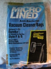 3 - EUREKA UPRIGHT STYLE F&G MICRO LINED ANTI BACTERIAL VACUUM CLEANER BAGS NEW
