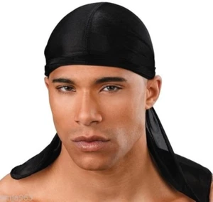Herren Du Rag schwarz atmungsaktiv eng anliegend zum Binden Sport DoRag Stirnbandana - Bild 1 von 6