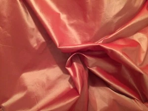 SCALAMANDRE Silk Taffeta salmon iridescent solid new remnant - Picture 1 of 2