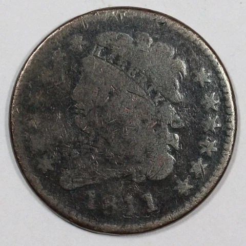 1811 C-2 R-3 Close Date Classic Head Half Cent Coin 1/2c Cover