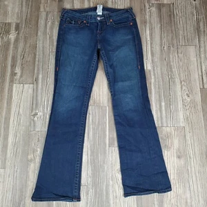 True Religion Becky Dark Wash Flap Pocket Boot Cut Jeans Womens 29  - Picture 1 of 12
