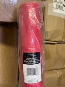 Plastic Banquet Classic Red Table Cover Roll  250Ft  Disposable Tablecloths New - Picture 1 of 2