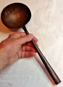 VINTAGE PRIMATIVE LADLE HAND WROUGHT 13" / HAMMERED 072224B - Picture 1 of 8