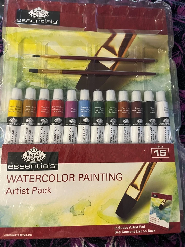 Royal & Langnickel Essentials Watercolor Painting Artist Pack RD552 12 Colors