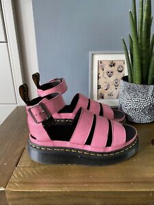 Dr Martens Clarissa II Quad Bright Pink Soft Leather Sandals UK 6 EU 39 Platform