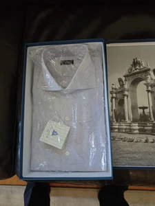 Finamore Napoli  shirt  totally hand made Small Graph Light Purple  - Picture 1 of 4