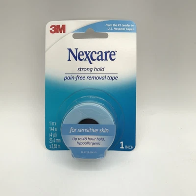 Cinta de eliminación sin dolor de sujeción fuerte 3M Nexcare 1 pulgada x 4 yardas 1 rollo 1 paquete Foto 1 de 3