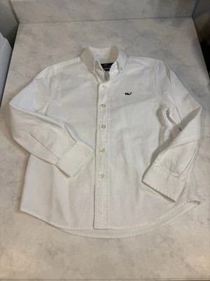 Camisa Oxford Ballena Algodón Vineyard Vines Niños Talla 5 Blanca Abotonada Usada en Excelente Condición Foto 1 de 4