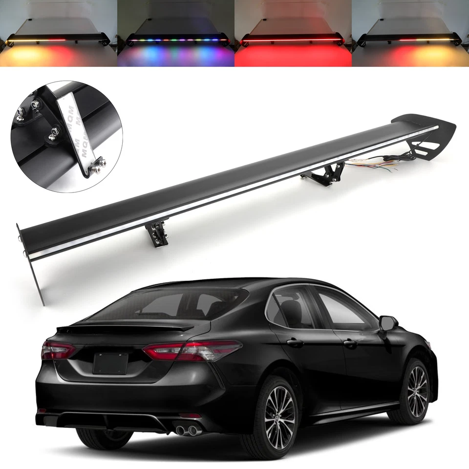 Universal Hatch Rear Trunk Wing Racing Spoiler With LED Light For Hatchback USA Foto 1 de 4