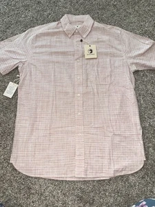 Duck Head Men’s Button Down Collar 100% Cotton Slub Stripe Shirt Pink NWT Size M - Picture 1 of 5