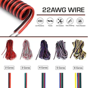 Cable de extensión eléctrica flexible de 25M/50M 22AWG 2/3/4/5/6 núcleos DC 12V/24V - Imagen 1 de 11