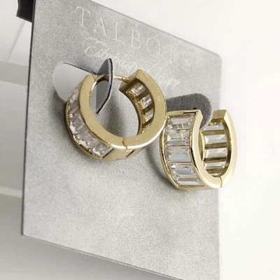 Novos Brincos de Argola Talbots CZ Huggie Chique Feminino Festa Férias Joia Presente - Imagem 1 de 4