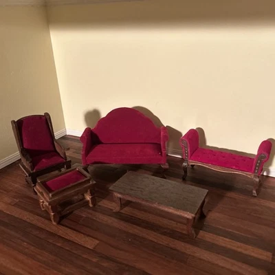 Miniature Dollhouse 5pc Living Room Furniture (1:12 Scale) Bundle - Image 1 of 4