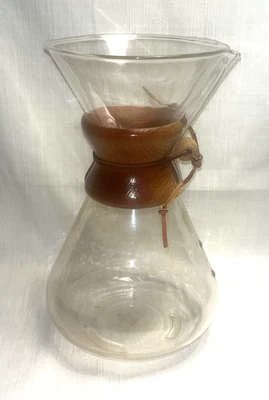 Vintage  Chemex 11” Pour Over Coffee Maker Handblown USA Green Stamp CM-4 - image 1 of 4