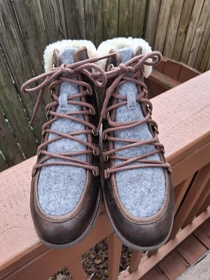 BOTAS IMPERMEABLES MUJER SOREL HARLOW ACOGEDORAS CUERO ENVEJECIDO Y LANA TALLA 8 Foto 1 de 4