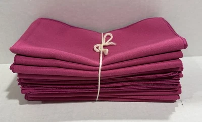 Set of 10 Pink Cloth Napkins Vintage 17” Formal Dinner Silverware Wrap Fuchsia - Image 1 of 4