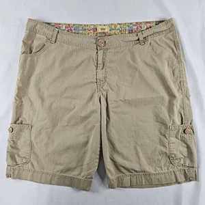 Levi's Tab Twills Women's Beige Khaki Button Zip Casual Shorts Size 20 Y2K READ⬇ - Picture 1 of 18