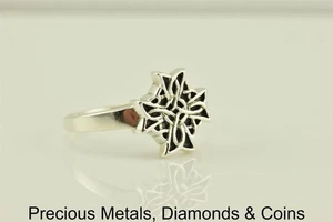 Peter Stone Sterling Silver Celtic Tribal Signet Ring 925 Men`s Sz: 10 - Picture 1 of 6