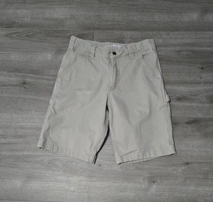 Carhartt Rugged Flex Relaxed Fit Canvas Utility Work Short Men's 29 Tan Pockets - Picture 1 of 13