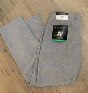 Ralph Lauren Mens UltraFlex Norton Classic Fit Dress Pants Gray 38x32 - Picture 1 of 8