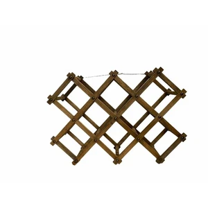 Fisarmonica porta vino vintage pieghevole supporto legno contiene 8 bottiglie vino decorativo - Foto 1 di 7