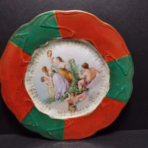 Antique St Killian 6.5" Cupid Scene Plate, Porcelain/Ceramic Crafted In Prussia - Picture 1 of 9