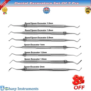 Dental Excavators Restorative Composite SPOON BLADE Cavity Carious Kit-SET OF 7* - Foto 1 di 8