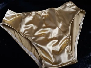 Mens Satin Bikini Brief plus sizes xxl xxl Pocket Panties NUDE HANDMADE USA - Picture 1 of 5