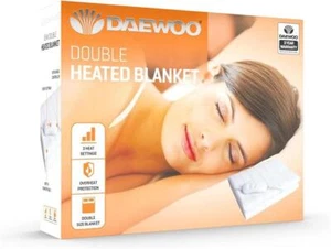 Daewoo Electric Blanket With 3 Heat Settings Over Heat Protection Double White - Picture 1 of 5