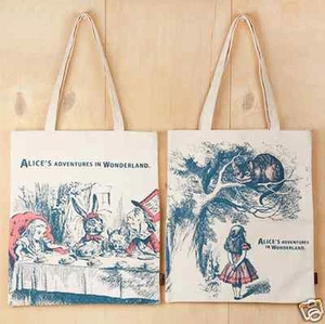 Alice Canvas Bag Alice Eco Bag Alice’s adventures in wonderland Cheshire cat - Picture 1 of 1
