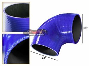 Blue Elbow 2.5" 63mm 4-ply Silicone Coupler Hose Turbo Intake Intercooler Caddy