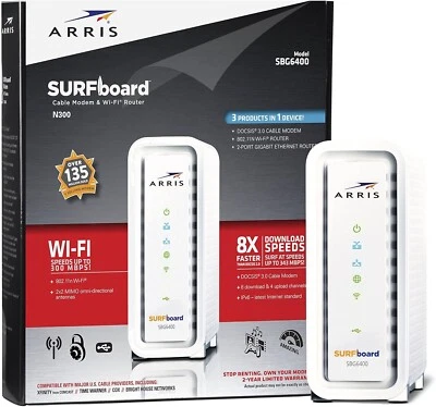 Arris SURFboard SBG6400 DOCSIS 3.0 Modem Wifi Router - Image 1 of 3