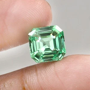 AAA+ Piedra preciosa de corte Asscher suelta zafiro verde ceilán impecable natural 11x11 mm - Imagen 1 de 4