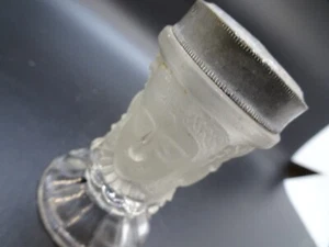 Antique Duncan Miller Glowy Glass Shaker w/Metal Lid Frosted and Footed - Picture 1 of 13