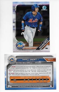 ANDRES GIMENEZ 2019 BOWMAN CHROME ROOKIE BCP-77 CLEVELAND GUARDIANS N Y METS MT - Bild 1 von 1