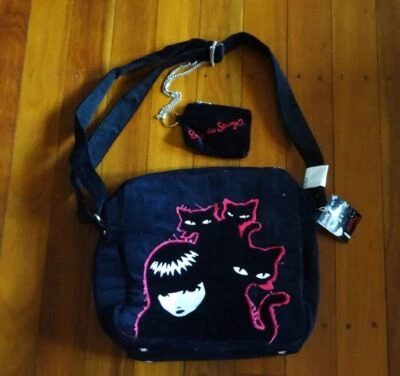 NWT Vintage 2006  EMILY THE STRANGE Kitties Stole My Soul Satchel Messenger Bag - Image 1 of 4
