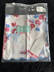 D Porthault Demoiselles Red Blue Hand Printed Floral Dinner Napkin Cotton NEW - Picture 1 of 4