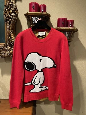 Suéter de Lana Rojo Rayas Tigre Snoopy Peanuts 100% Auténtico GUCCI Talla: S Foto 1 de 4