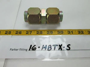Original Parker Hannifin Hydraulikbeschlag 16-HBTX-S Union mit 2 Muttern & 2 Hülsen S - Bild 1 von 5