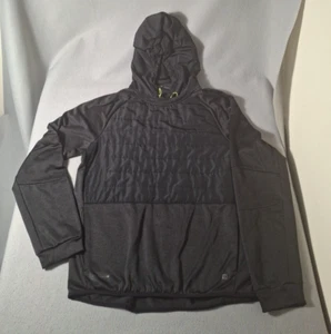 Layer 8 Men's Large Thermal Fleece lined Hoodie Black Lightweight Pullover - Picture 1 of 9