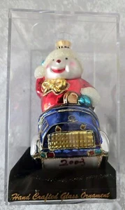 Hand Painted Blown Glass Snowman Christmas Tree Ornament - Picture 1 of 6