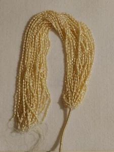 One Strand - VG - 3mm x 5mm White Rice Pearl  Strand - 16 in Long - Picture 1 of 3